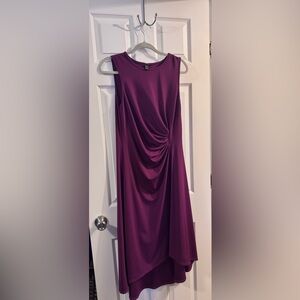 SHEIN Purple Draped Midi Dress